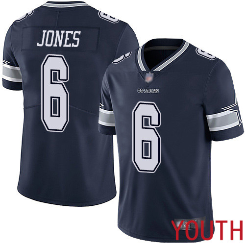 Youth Dallas Cowboys Limited Navy Blue Chris Jones Home #6 Vapor Untouchable NFL Jersey->youth nfl jersey->Youth Jersey